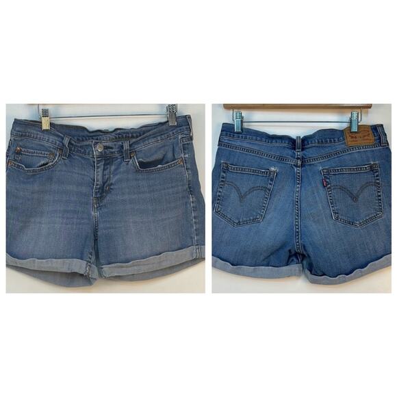 Levi's Red Label Disstressed Jean Shorts with Rolled Hem Ladies Size 30 - Picture 1 of 9